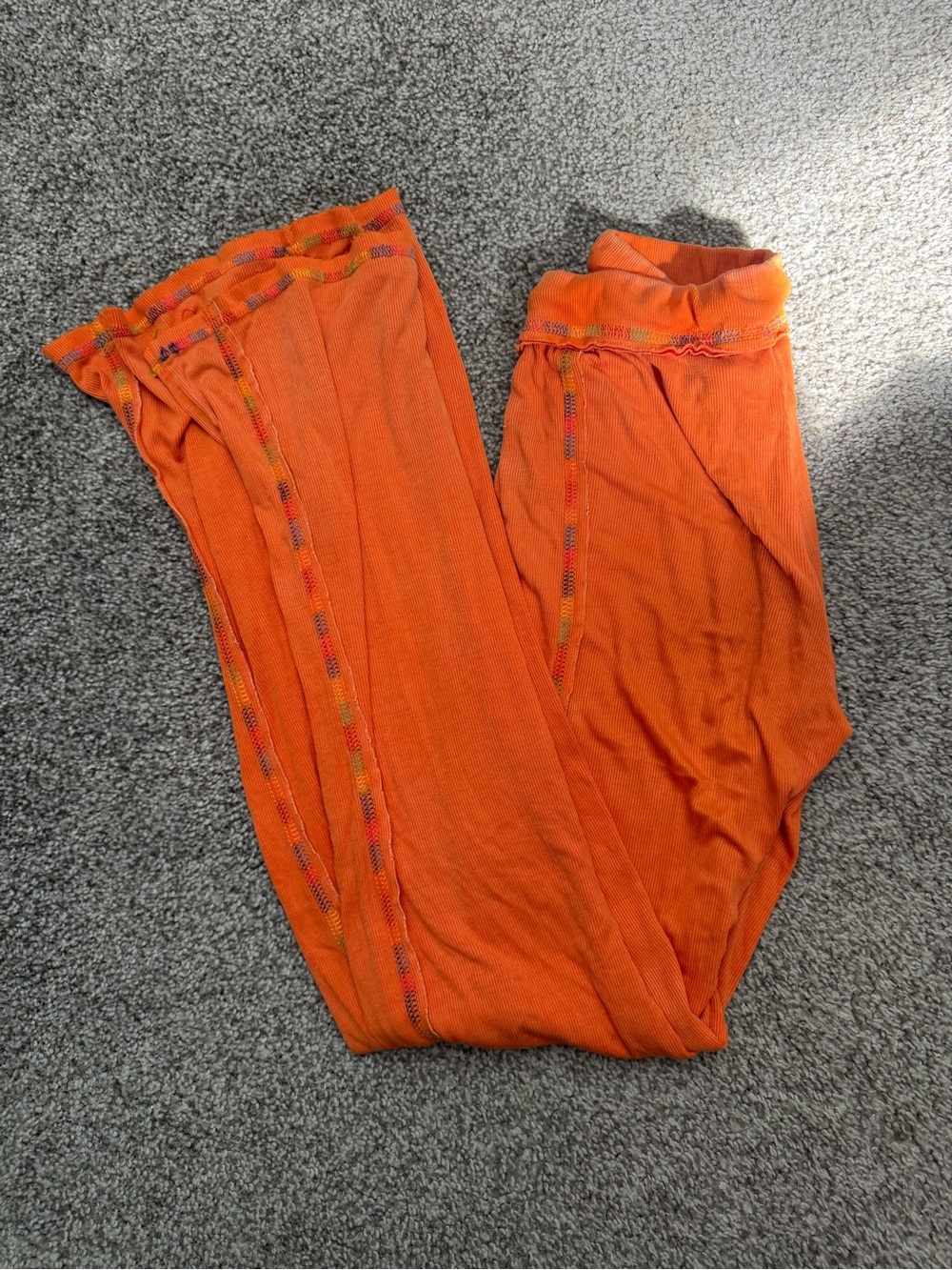 Urban Outfitters Orange Wide-Leg Lounge Pants with Multicolor Trim
